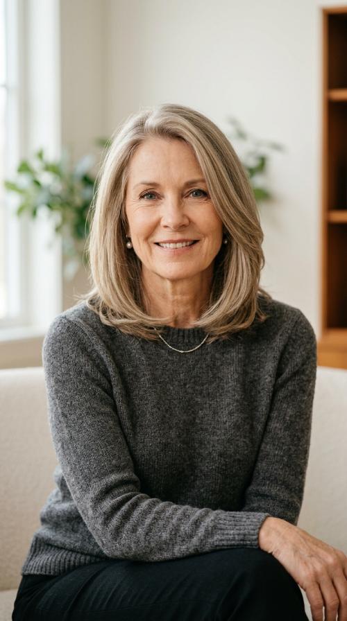 Sleek Lob with Subtle Internal Layers