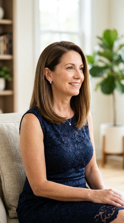 Sleek Long Bob with Side Part