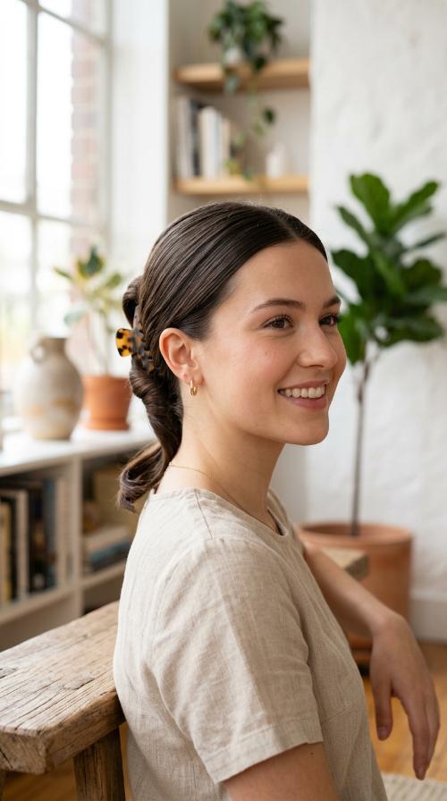 Sleek Low Claw Clip Twist