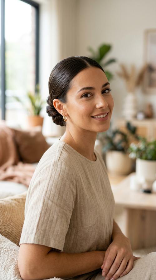 Sleek Low Pony-Bun Hybrid