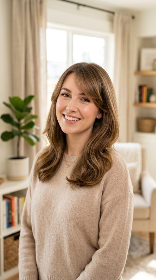 Sleek Middle-Length Blowout