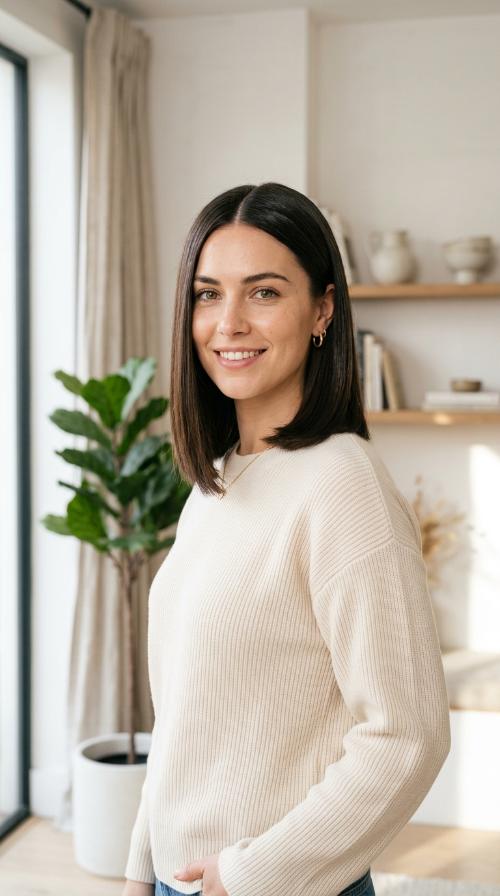 Sleek One-Length Mid-Cut