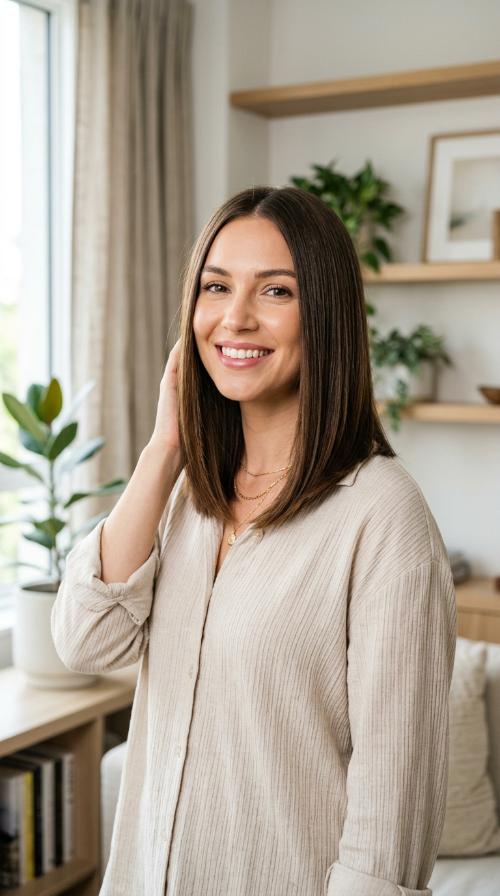 Sleek Shoulder-Length Straight