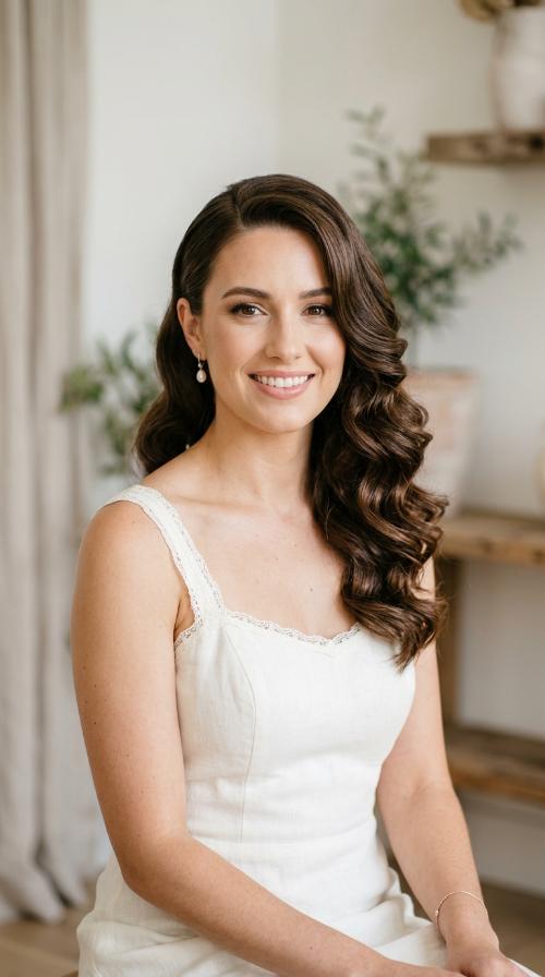 Sleek Side-Swept Curls