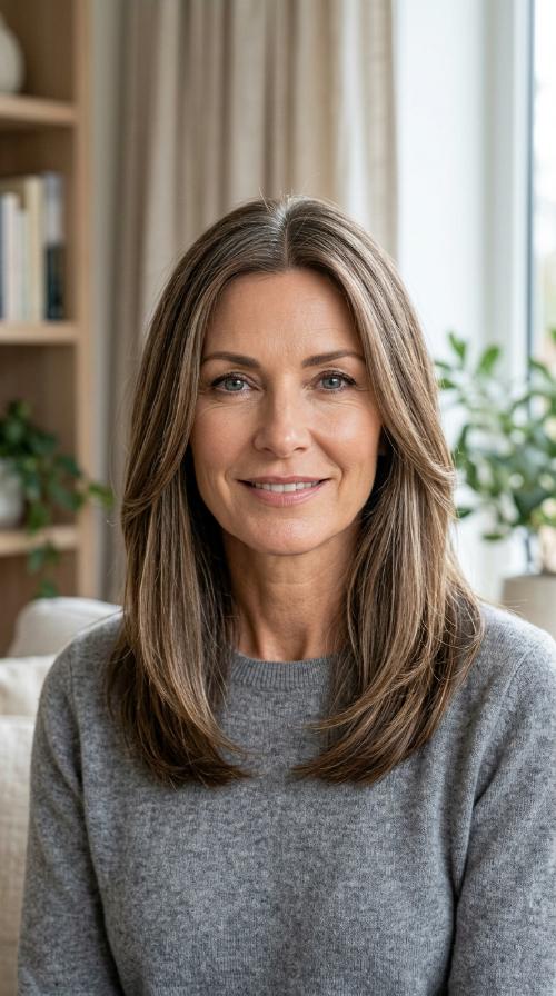 Sleek Straight Layers with Centered Part
