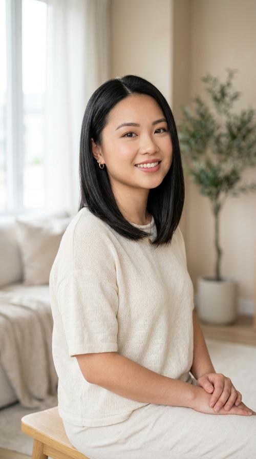 Sleek Straight Lob with Tapered Ends