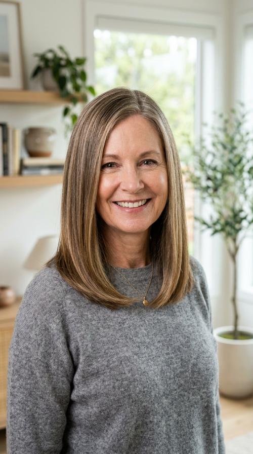 Sleek Straight Mid-Length Style