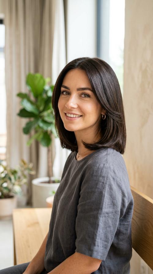 Sleek Tapered Bob with Hidden Layers