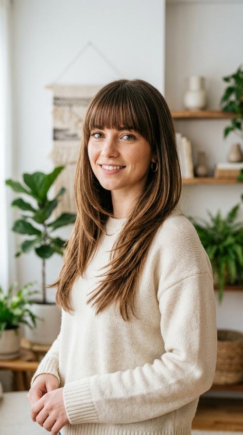 Sleek V-Cut Layers with Full Fringe