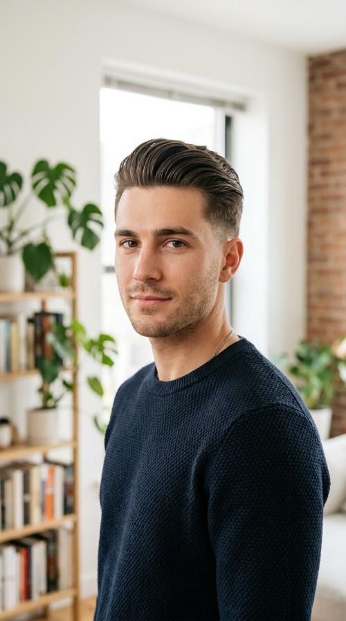 Slicked Back Layered Undercut