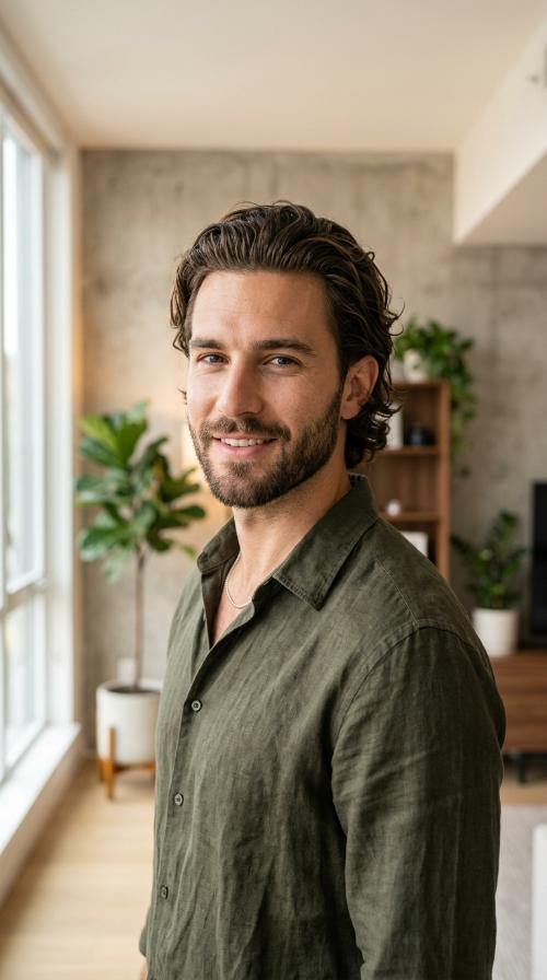 Slicked-Back Wavy Flow