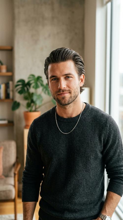 Slicked Back with Matte Texture