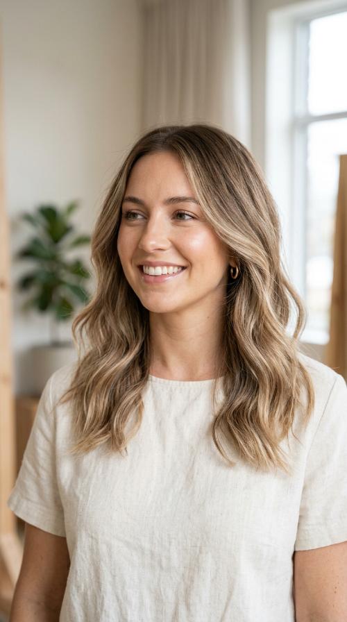 Soft Beige Ombre on Light Brown