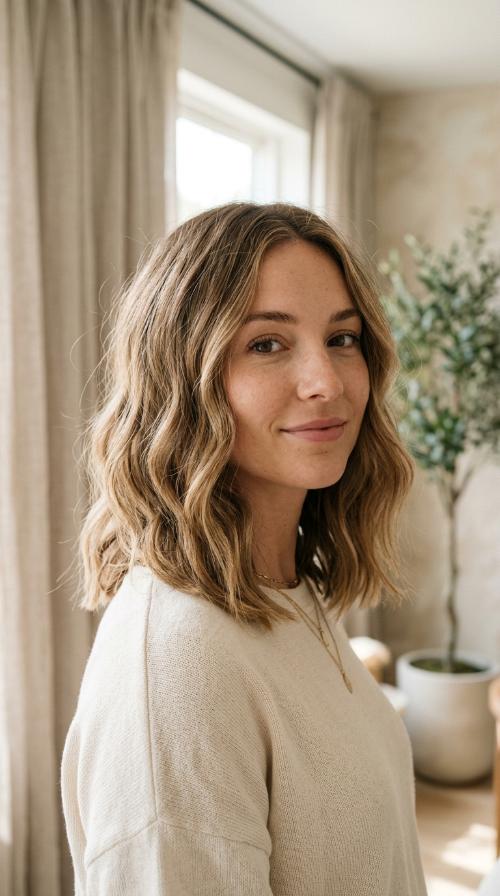 Soft Blunt-Cut Beach Waves