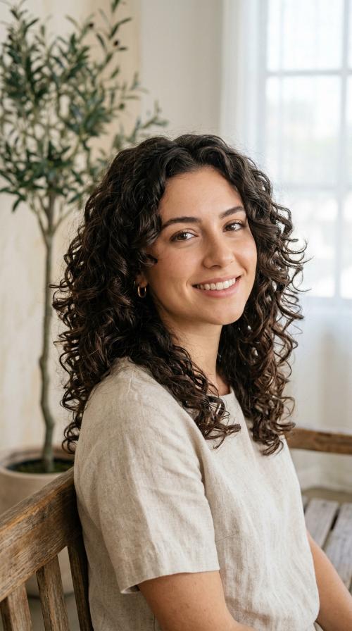 Soft Butterfly Layers for Curly Hair