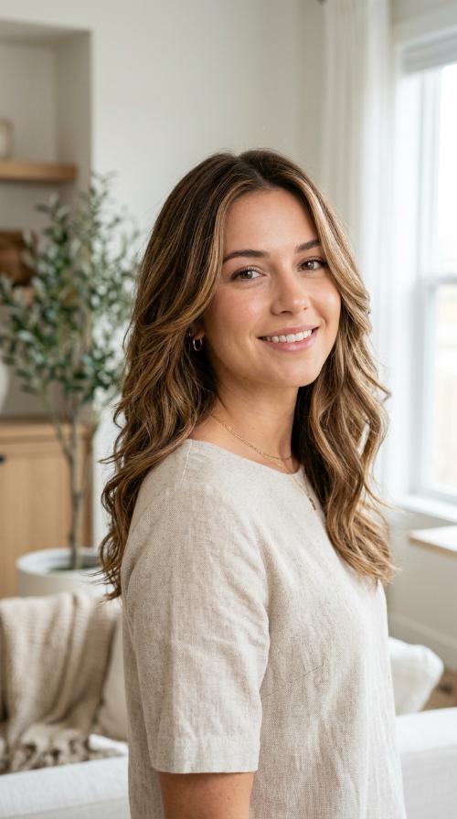 Soft Caramel Balayage Layers