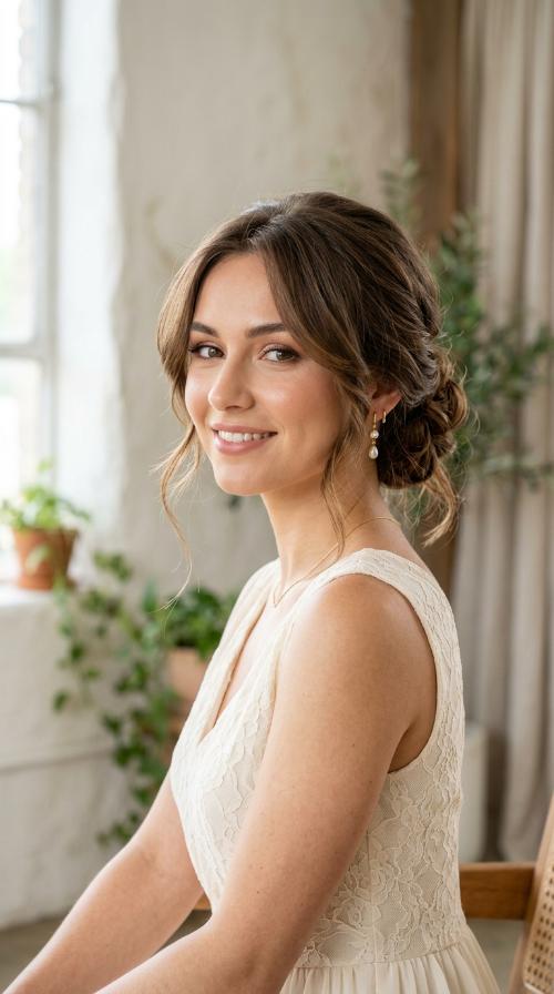 Soft Chignon with Face-Framing Layers