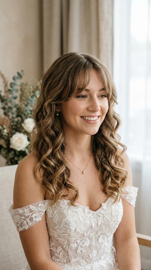 Soft Curtain Bangs with Curls