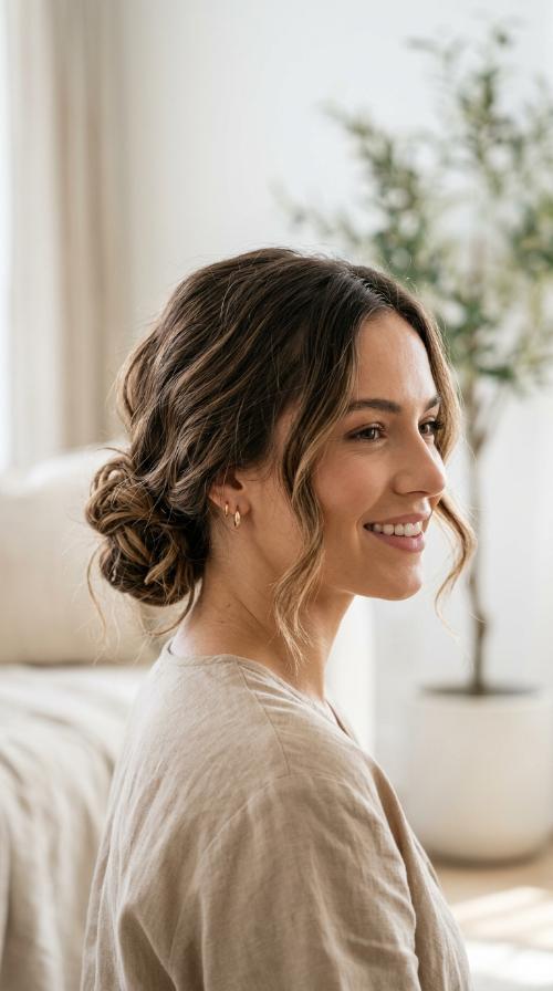 Soft Messy Low Bun