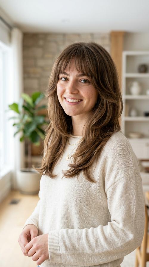 Soft Rounded Layers with Bangs