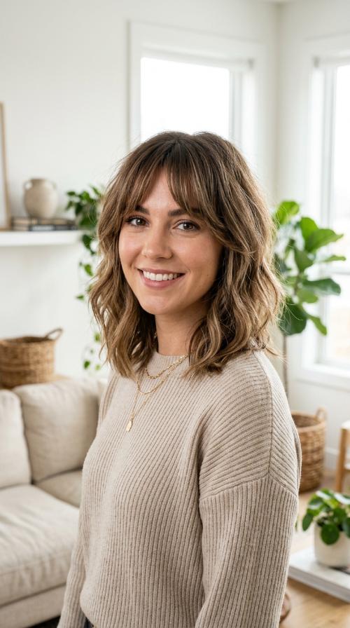 Soft Shag with Curtain Bangs