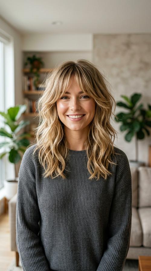 Soft Shag with Curtain Bangs