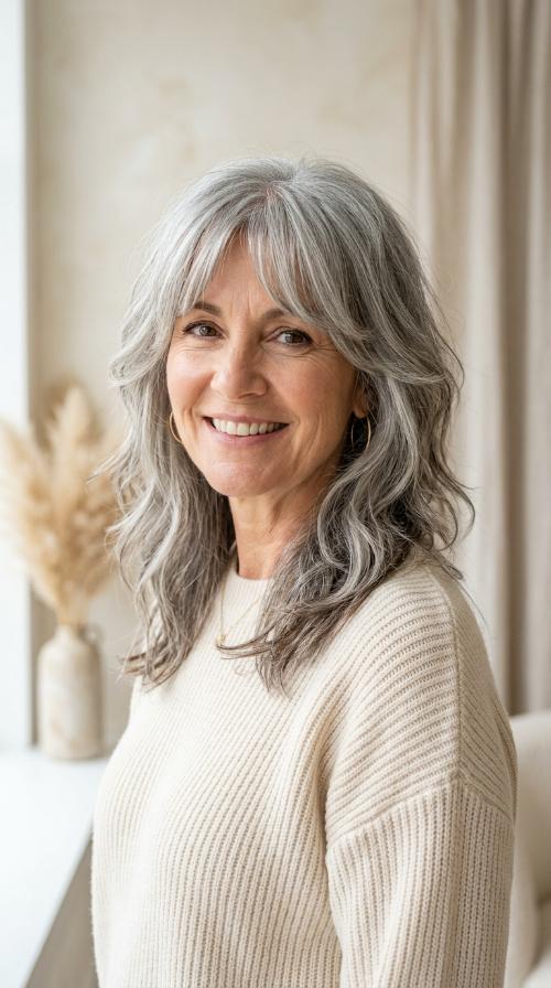 Soft Shag with Curtain Bangs