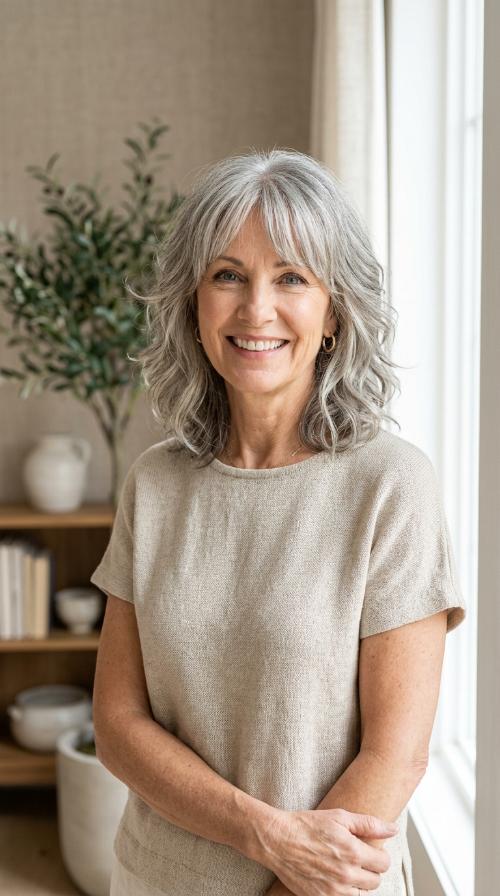 Soft Shag with Curtain Bangs
