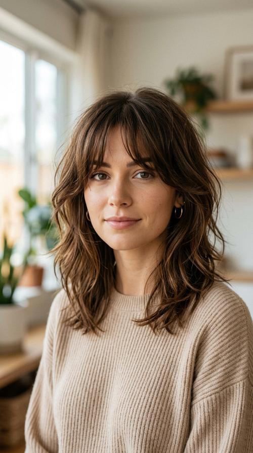 Soft Shag with Curtain Bangs
