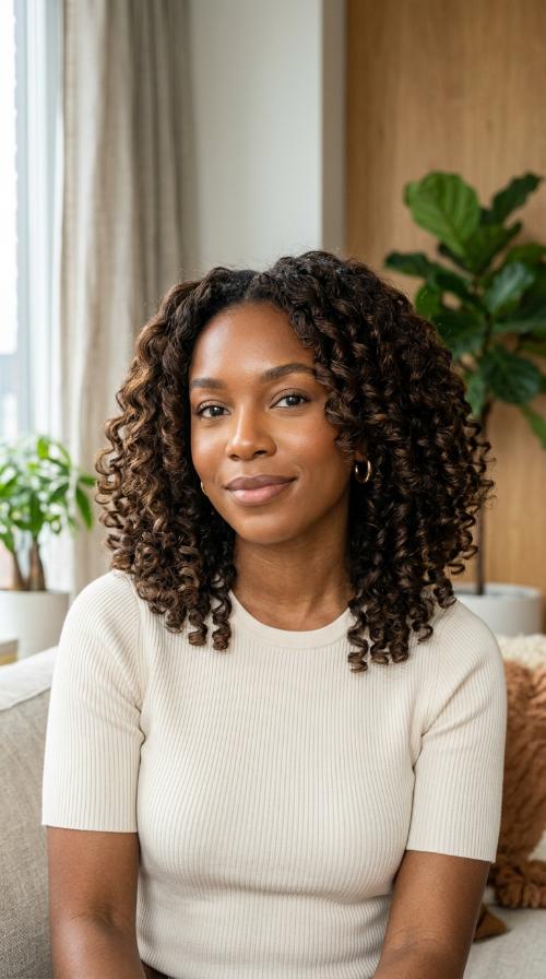 Soft Wand Curls on Natural Hair