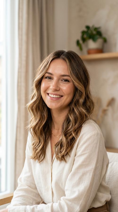 Soft Waves with Face-Framing Highlights