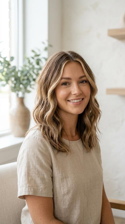 Soft Waves with Face-Framing Highlights