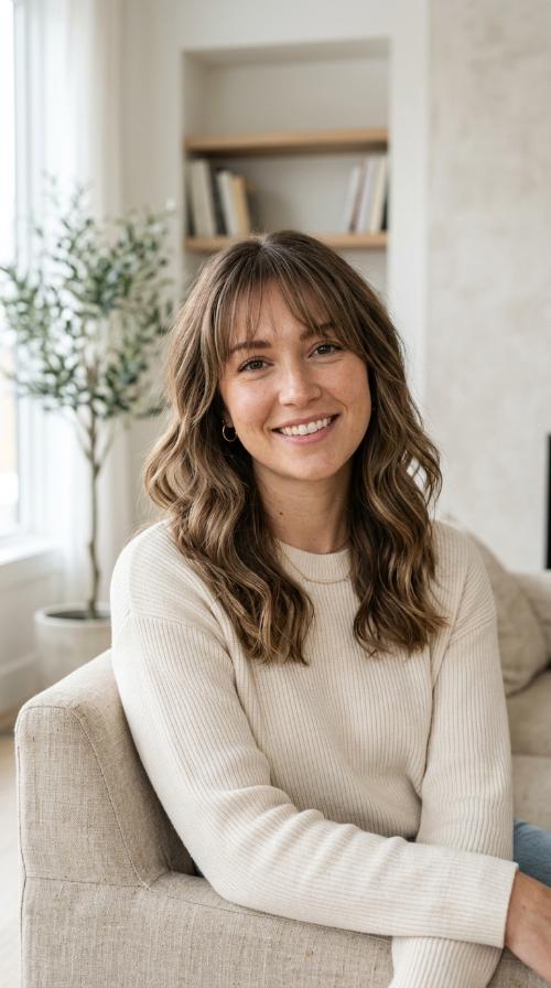 Soft Waves with See-Through Bangs