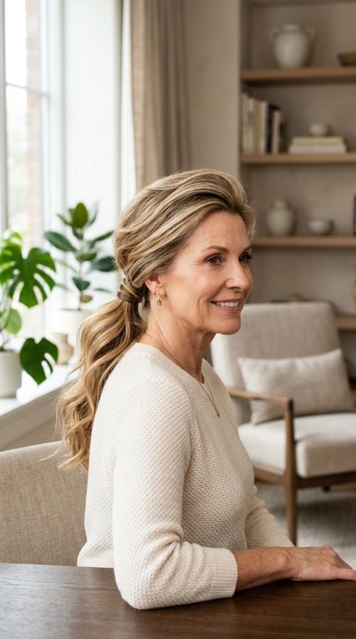 Sophisticated Low Ponytail with Volume