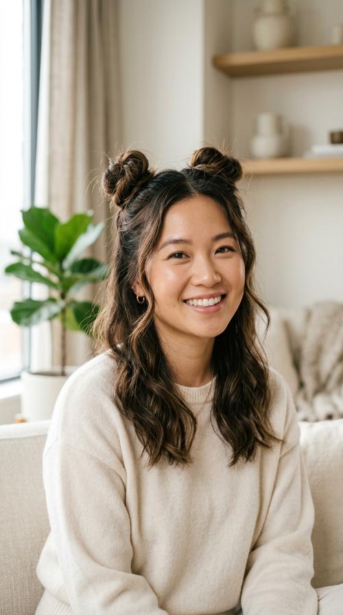 Space Bun Half-Up