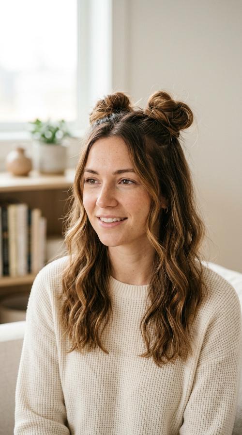Space Bun Half-Up