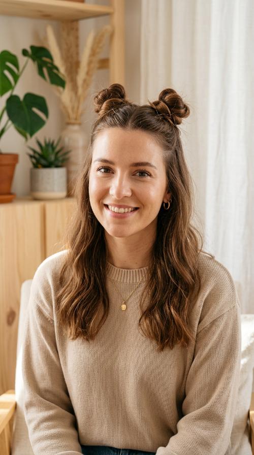 Space Bun Half-Up