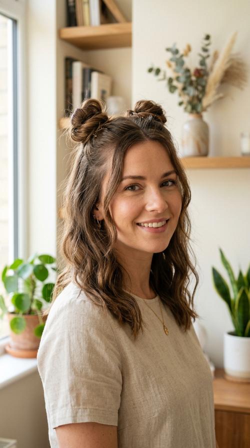 Space Bun Half-Up