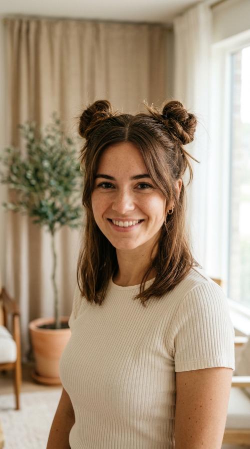 Space Buns for Medium Length