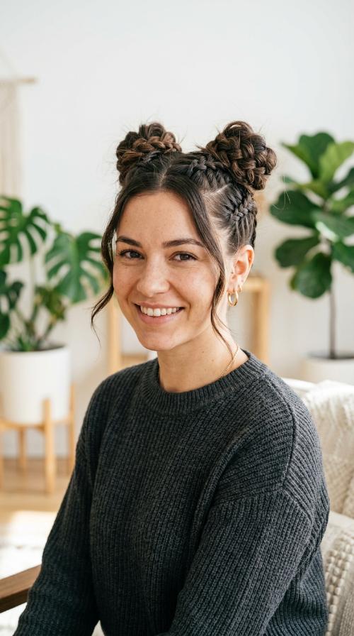 Space Buns with Undercut Braids