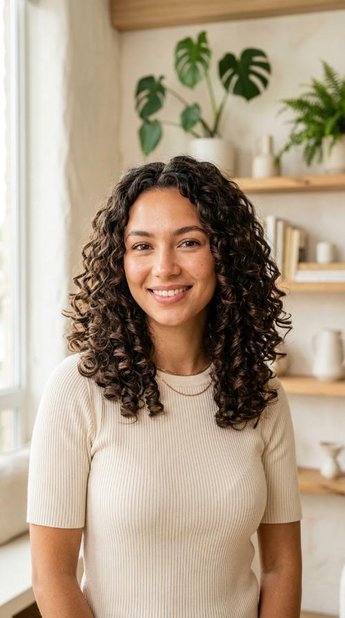Spiraled Shoulder-Length Curls