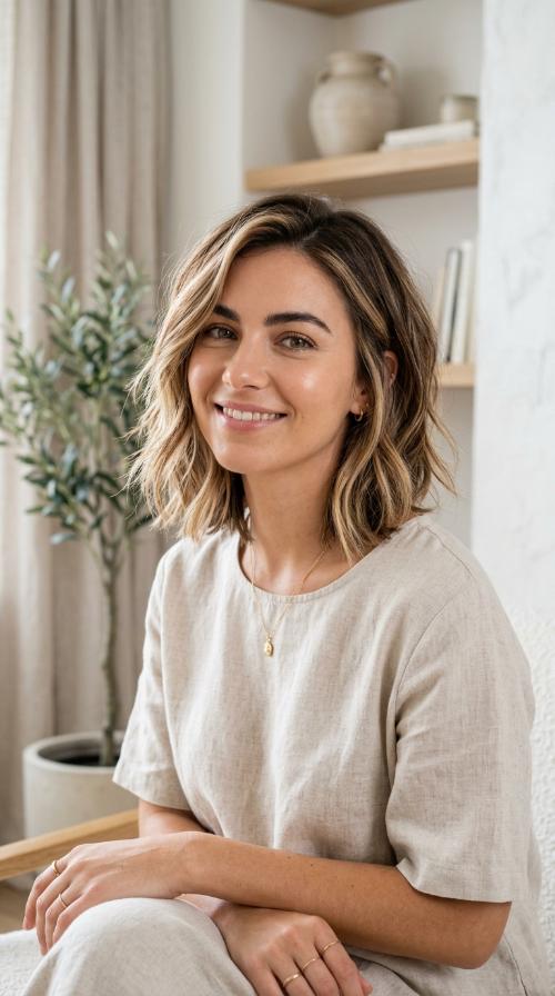 Sun-Kissed Balayage Layered Bob