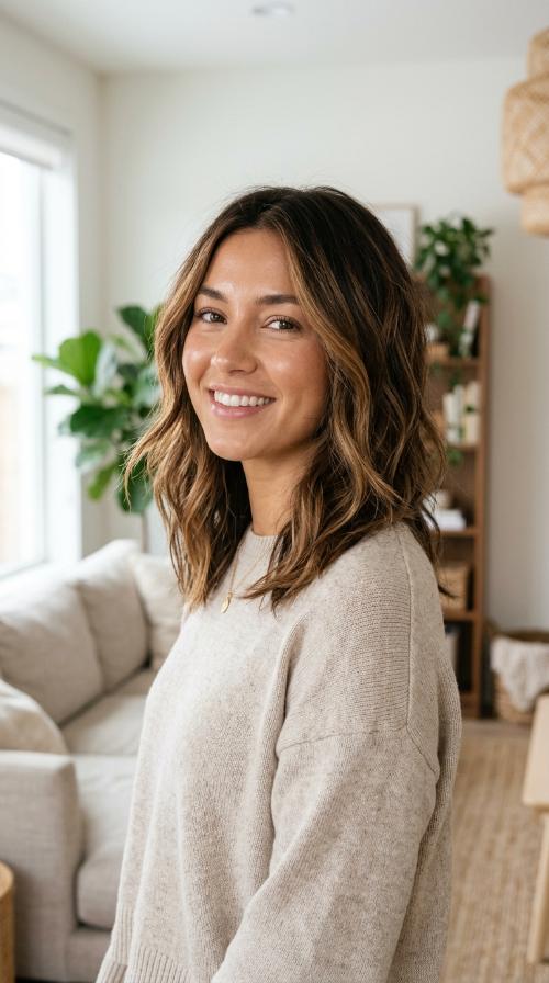 Sun-Kissed Caramel Balayage Layers