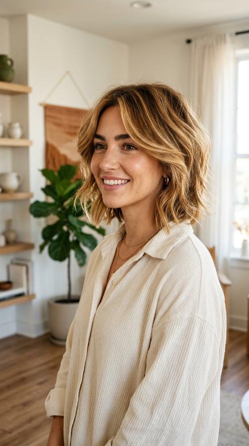 Sun-Kissed Choppy Bob