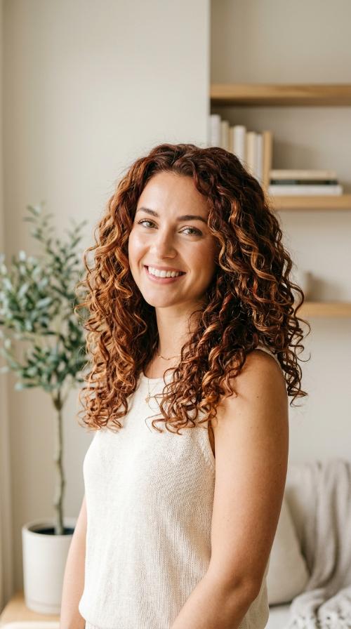 Sun-Kissed Mahogany Curls
