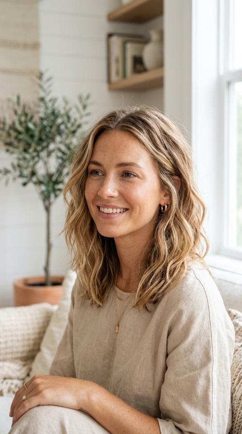 Sun-Kissed Tousled Lob