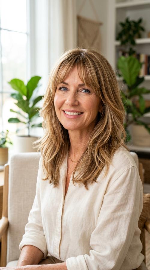 Sunkissed Layers with Bangs
