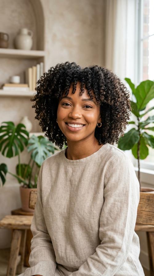 Tapered Curly Bob