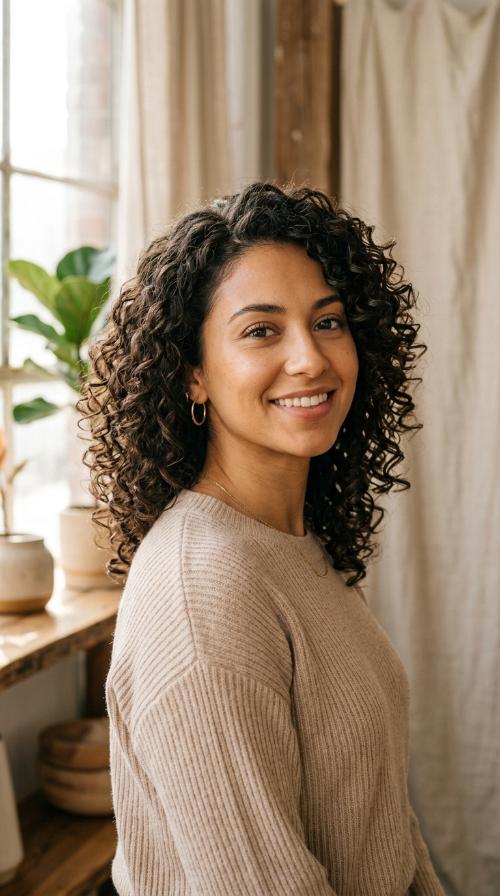 Tapered Curly Midi