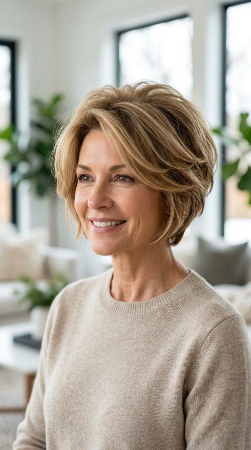 Tapered Cut with Voluminous Crown